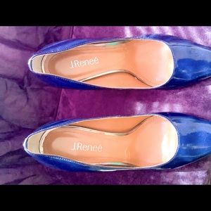 Navy Blue Serpentine printed Heels